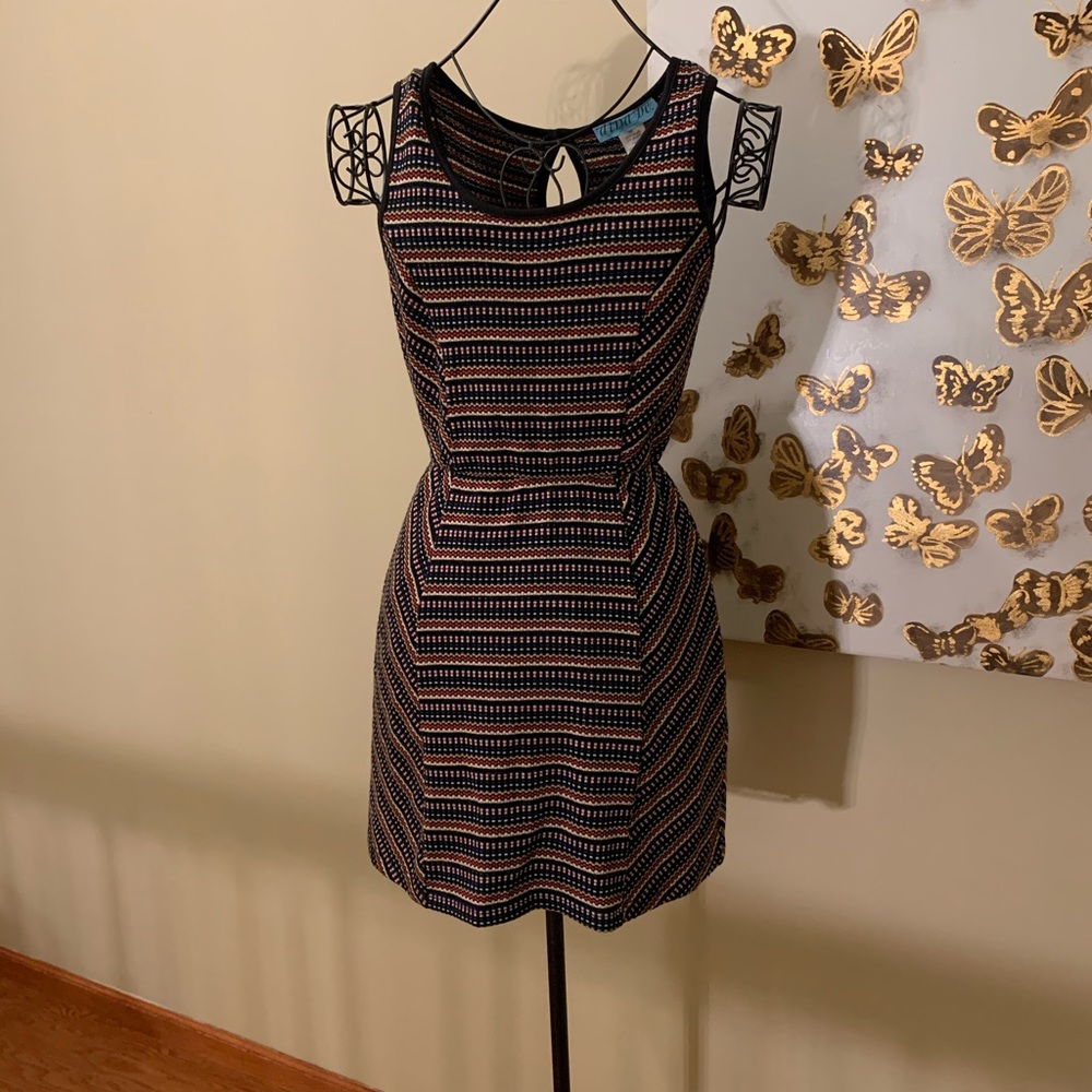 Francesca's dress Rainbow stripe blue size small